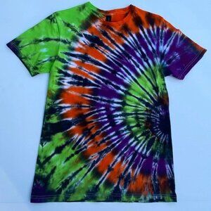 GILDAN Soft Style | Tie-Dye T-Shirt | Color: Purple,Lime,Orange,Black | Size:M